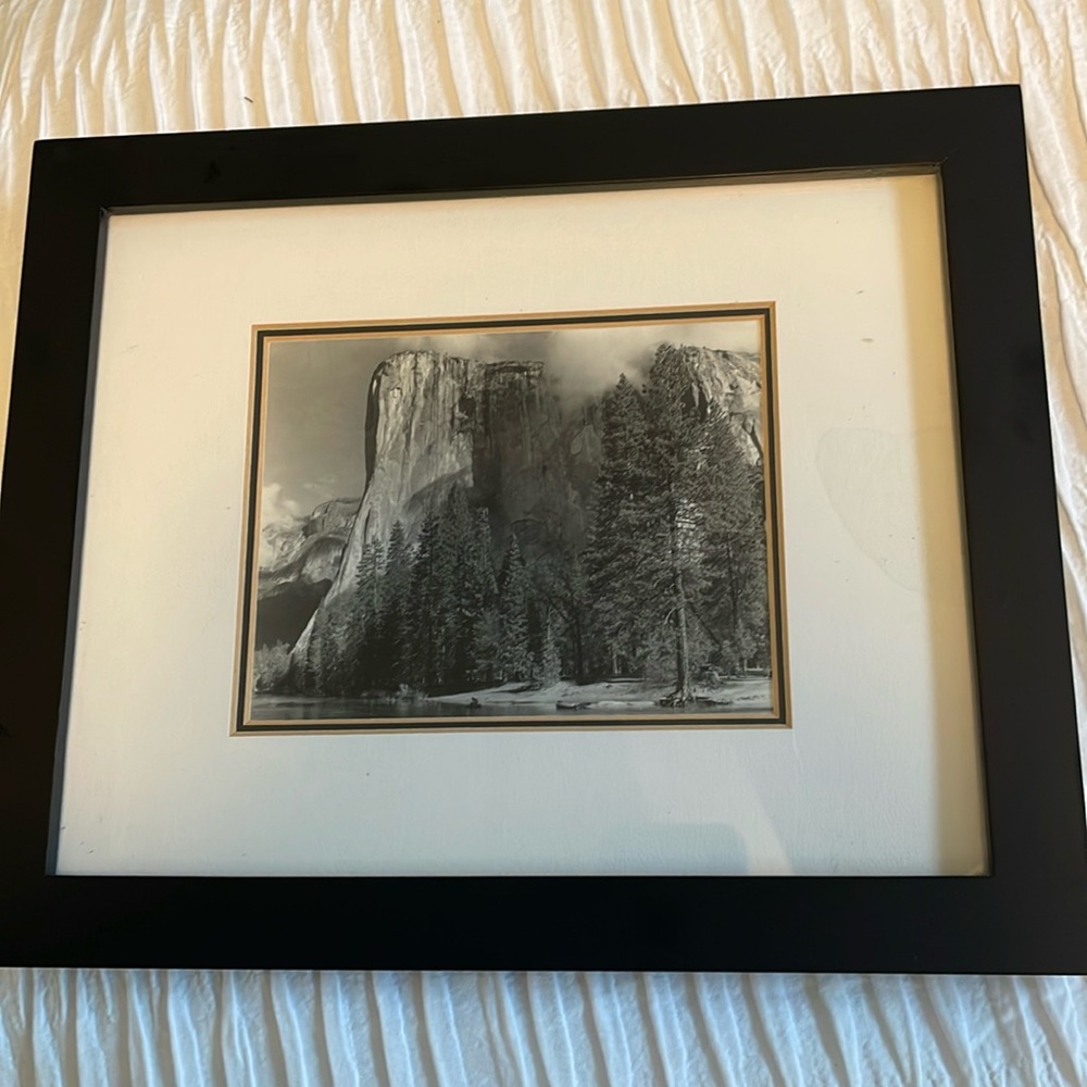 Black and white matted photograph